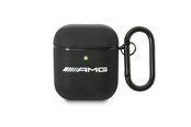 Puhelin - Kannet ja kotelot - Mercedes AMG Leather Big Logo AirPods Case - Black - 3666339069261