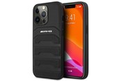 Puhelin - Kannet ja kotelot - Mercedes AMG Leather Debossed Lines Case for iPhone 14 Pro - Black - 3666339071400