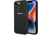 Puhelin - Kannet ja kotelot - Mercedes AMG Leather Curved Lines MagSafe Case for iPhone 14 Pro Max - Black - 3666339071974
