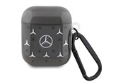 Puhelin - Kannet ja kotelot - Mercedes Large Star Pattern Case for AirPods 1 / 2 - Black - 3666339094508