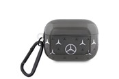 Puhelin - Kannet ja kotelot - Mercedes Large Star Pattern Case for AirPods Pro 2 (2022/2023) - Black - 3666339113049