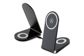 Puhelin - Adapterit & Laturit - Mercedes Silver Stars MagSafe Foldable Induction Charger 2in1 15W - Black - 3666339169848