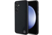 Puhelin - Kannet ja kotelot - Mercedes Leather Debossed Line MagSafe Case for Samsung Galaxy S24 - Black - 3666339240943