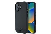 Puhelin - Kannet ja kotelot - Mercedes Textured And Plain Leather MagSafe Case for iPhone 16 - Black - 3666339312503