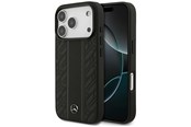 Puhelin - Kannet ja kotelot - Mercedes Leather Laurel Leaves Stripes MagSafe Case for iPhone 17 Pro - Black - 3666339506247