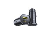 Puhelin - Adapterit & Laturit - Baseus GoTrip USB-C / USB-A 30W Car Charger - Black - C00072300123-00