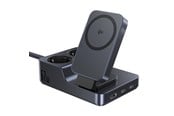 Puhelin - Adapterit & Laturit - Baseus NOMOS ND11 67W 6-in-1 Wireless Charging Station with Two AC Sockets - Black - E00078801123-00