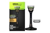 Parranajovälineet - Gillette Exfoliating Bar Razor Black and Gold Edition (2 Count + Handle + Stand) - 8700216355520