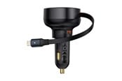 Puhelin - Adapterit & Laturit - Baseus Enjoyment Pro 55W USB-A Car Charger with Retractable Lightning Cable - Black - C00057801111-00