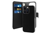 Puhelin - Kannet ja kotelot - Puro Wallet Detachable MagSafe 2in1 Eco Leather Case with Flip and Wallet for iPhone 14 Pro Max - Black - IPC14P67BOOKC3BLK