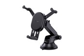 Puhelin - Muut lisävarusteet - Baseus Stable Car Holder with 15W Inductive Charger Gravity and Suction Cup - Black - C40447002113-Z1