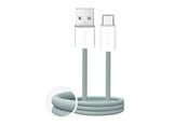 USB kaapelit - Puro Fabrik 2.0 10W USB-A - USB-C Braided Cable 1.5 m - Green - PUCAC10WFABK415MTGRN