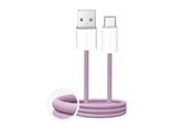 USB kaapelit - Puro Fabrik 2.0 10W USB-A - USB-C Braided Cable 1.5 m - Pink - PUCAC10WFABK415MTPNK