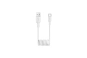 USB kaapelit - Puro 10W USB-A - USB-C 1m spiral cable - white - PUCAC10WSPWHI