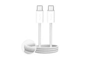 USB kaapelit - Puro Fabrik 4 100W Braided Cable USB-C - USB-C 1m - White - PUCCC100WFABK4WHI