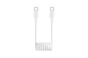 USB kaapelit - Puro 25W USB-C Spiral Cable - USB-C 1m - White - PUCCC25WSPWHI