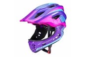 Pyörätarvikkeet - Rockbros TT-32SBPP-S children's bicycle helmet with detachable chinbar size S - purple-pink - TT-32SBPP-S