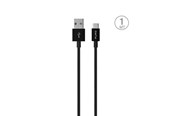 USB kaapelit - Puro White USB-A USB-C 1m Cable - Black - PWCUSBCBLK
