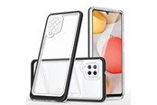 Puhelin - Kannet ja kotelot - Hurtel Clear 3in1 Case for Samsung Galaxy A42 5G Frame Gel Cover Black - 5907769338953