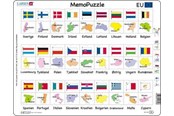Palapelit - Larsen Puzzles Puzzle game MemoPuzzle. Name flag and capitals ten - 54 pieces Maxi (36.5x28.5 cm) Lattia - GP2