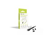 Puhelin - Muut lisävarusteet - Mobile Origin USB-C Dust Plug & Cleaning Brush CL1 Black/Clear for iPhone/Android - MO-CL1-BLK-CLR