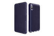 Puhelin - Kannet ja kotelot - ITSKINS HYBRID FOLIO cover for iPhone XS / X®. Navy blue with recycled leather - APHX-HYBRF-NBRL