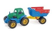 Ulkoleikit - Dantoy Recycled Tractor with Trailer - 1435