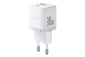 Puhelin - Adapterit & Laturit - Baseus Palm 30W USB-C USB-A Wall Charger - White - P1011160A213-00