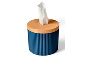 Sisustus - Simiu Paper dispenser - Round - Navy Blue/Beige - 13.5cm - 5714255011593