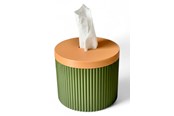 Sisustus - Simiu Paper Dispenser - Round - Olive Green/Beige - 13.5cm - 5714255011609