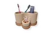 Sisustus - Simiu SNOOVA - Toothbrush Holder With Storage - Marble/Beige - 5714255012040