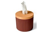 Sisustus - Simiu Paper Dispenser - Round - Bordeaux Red/Beige 13.5cm - 5714255011586