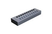 USB hub - ORICO BT2U3-10AB Hub 10x USB-A 3.0 with switches - gray USB hub - 10 porttia - USB 3.0 - Harmaa - BT2U3-10AB-EU-GY-BP