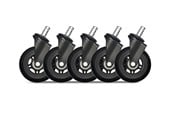 Pelituoli - DUTZO Premium 3" Rubber Caster for IKEA Chairs - Black - Rubber - DGCAIK-75MMRBWU-BK
