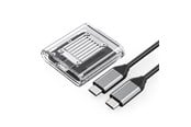 SSD 2 - ORICO TC20-M2-10G M.2 NVME USB-C 3.2 Disk Caddy - Transparent - TC20-M2-10G-GY-BP