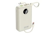 Powerbank - Dudao K14+ Powerbank 20000mAh 22.5W USB-C / USB-A / Built-in Lightning and USB-C Cables - White Powerbank - Valkoinen - 20000 mAh - 6977196680023