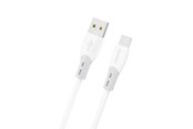 USB kaapelit - Dudao L25ST 5 A USB-A - USB-C Cable with Soft Silicone Braid 1 m - White - 6976625336364