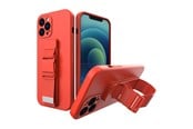 Puhelin - Kannet ja kotelot - Hurtel Rope Case Silicone Lanyard Cover Purse Lanyard Strap For Xiaomi Poco M4 Pro 5G Red - 5907769340499