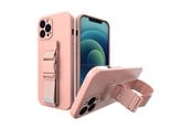 Puhelin - Kannet ja kotelot - Hurtel Rope Case Silicone Lanyard Cover Purse Lanyard Strap for Xiaomi Poco M4 Pro 5G Pink - 5907769340505