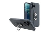 Puhelin - Kannet ja kotelot - Hurtel Ring Case Silicone Case with Finger Holder and Stand for Xiaomi Redmi Note 11 Pro Blue - 5907769340925