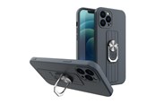 Puhelin - Kannet ja kotelot - Hurtel Ring Case Silicone Case with Finger Grip and Stand for Xiaomi Poco M4 Pro 5G Blue - 5907769340963