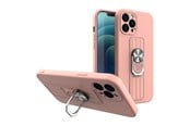 Puhelin - Kannet ja kotelot - Hurtel Ring Case Silicone Case with Finger Grip and Stand for Xiaomi Poco M4 Pro 5G Pink - 5907769340987