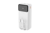 Powerbank - Dudao K15Max 30000mAh PD 22.5W Powerbank with USB-C and Lightning Cables - White Powerbank - Valkoinen - 30000 mAh - 6977196682485