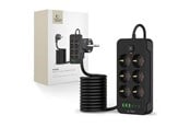 Puhelin - Adapterit & Laturit - Tech-Protect Power Strip  PC6X6 6 Sockets 240V + 3xUSB-A + 3xUSB-C 200cm - Black - 5906302310586
