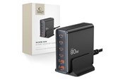 Puhelin - Adapterit & Laturit - Tech-Protect DC80W-GAN 6-PORT PD80W/QC3.0 Charging Station - Black - 5906302375448