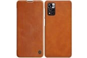 Puhelin - Kannet ja kotelot - Nillkin Qin Case Case for Xiaomi Redmi Note 11 Pro+ (China) / Redmi Note 11 Pro (China) / Mi11i HyperCharge Camera Cover Holster Cover Flip Case Brown - 6902048234987