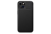 Puhelin - Kannet ja kotelot - Nillkin  Qin Leather Pro Case iPhone 14 Plus Case Camera Cover Holster Cover Case With Flip Black - 6902048249097