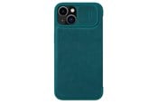 Puhelin - Kannet ja kotelot - Nillkin Qin Leather Pro Case iPhone 14 Plus Case Camera Cover Holster Cover Case With Flip Green - 6902048249103