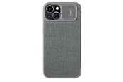 Puhelin - Kannet ja kotelot - Nillkin Qin Cloth Pro Case Case for iPhone 14 Plus Camera Cover Holster Cover Flip Case Grey - 6902048249189