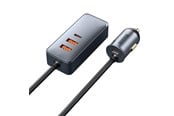 Puhelin - Adapterit & Laturit - Baseus Share Together PPS Multi-port Fast charge Car Charger with Extension Cord 2U+2C 120W Space Gray - C00034800811-Z1